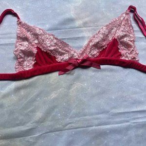 Wendy Glez velvet/lace Fuchsia & Pink Barbiecore bra